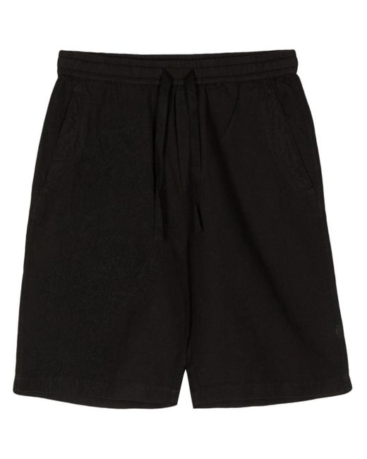 Maharishi Black Embroidered-motif Hemp Deck Shorts for men