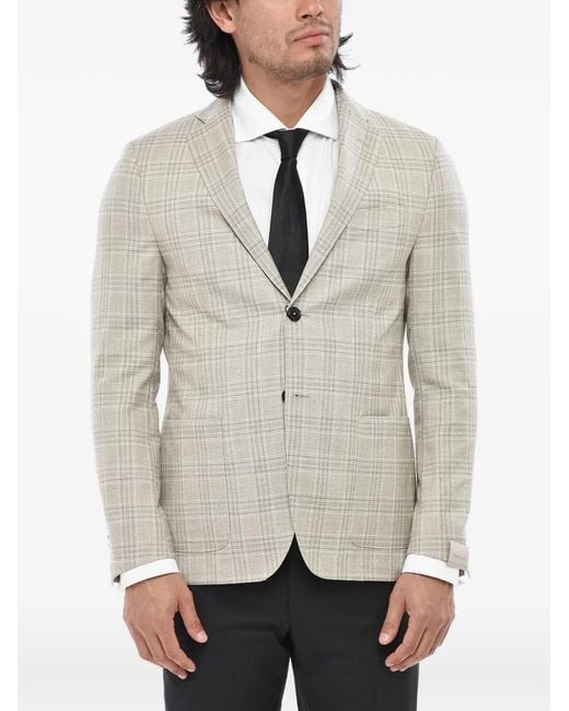 Corneliani Natural District Check Single-Breasted Blazer for men