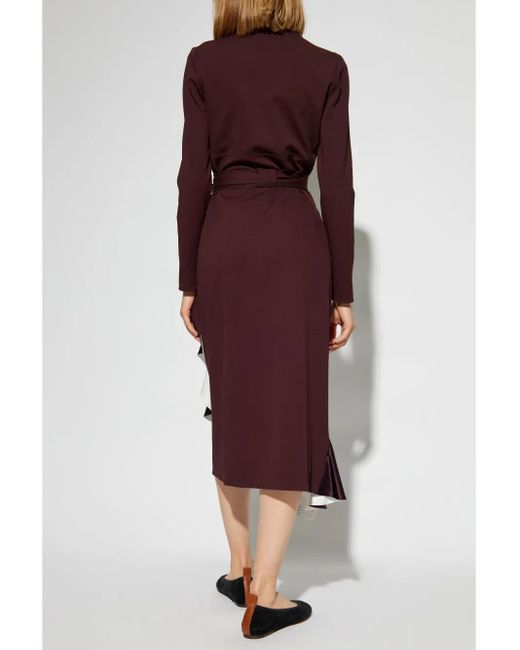 Lanvin Purple Wraparound Midi Dress