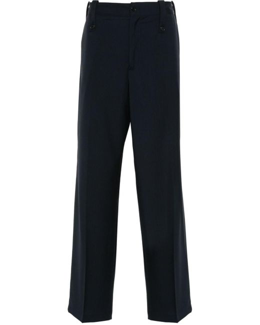 Paura Blue Kyros Wool Tailored Trousers for men