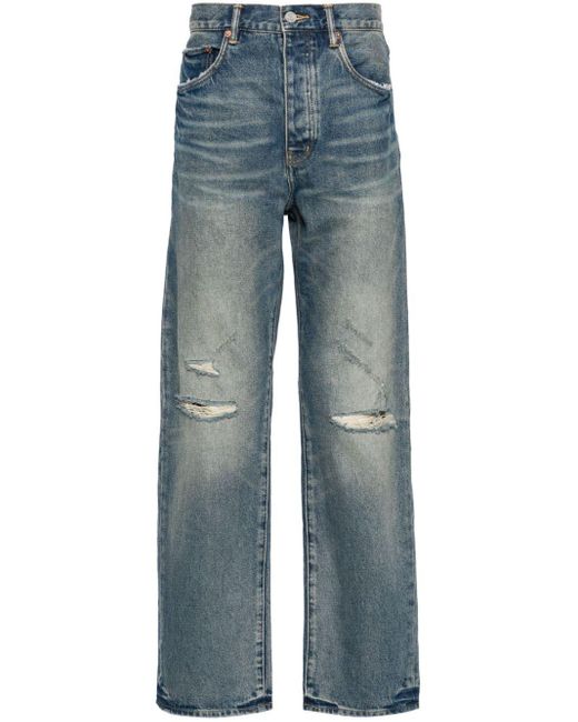 メンズ Purple Brand Mid-rise Straight-leg Jeans Blue