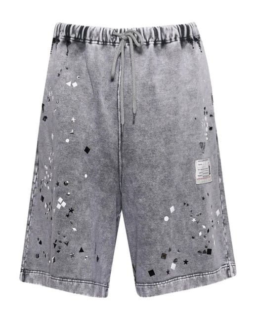 Maison Mihara Yasuhiro Embellished Shorts in Grey for Men | Lyst