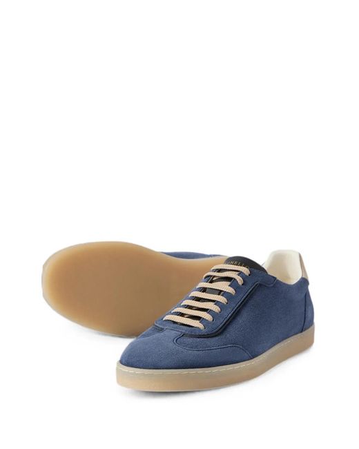 Brunello Cucinelli Blue Trainers Suede for men