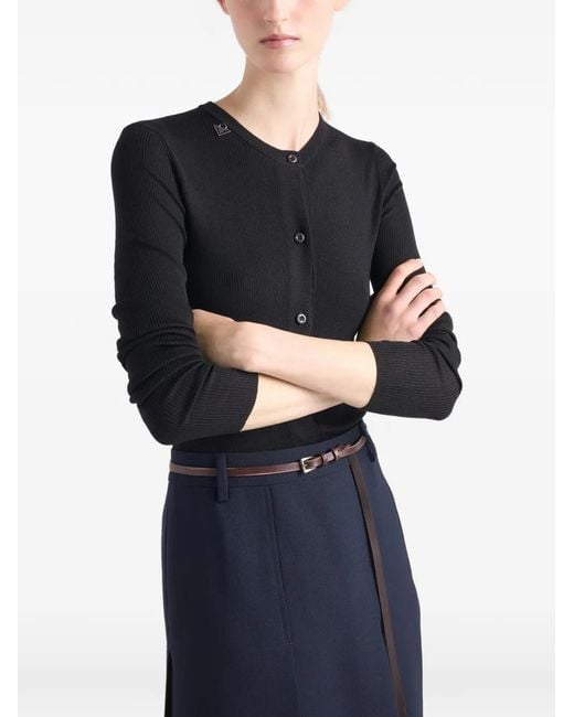 Prada Geribbeld Vest Met Knopen in het Black