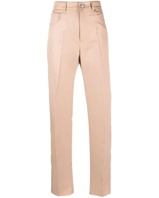 Sportmax Natural High-Waisted Straight-Leg Trousers