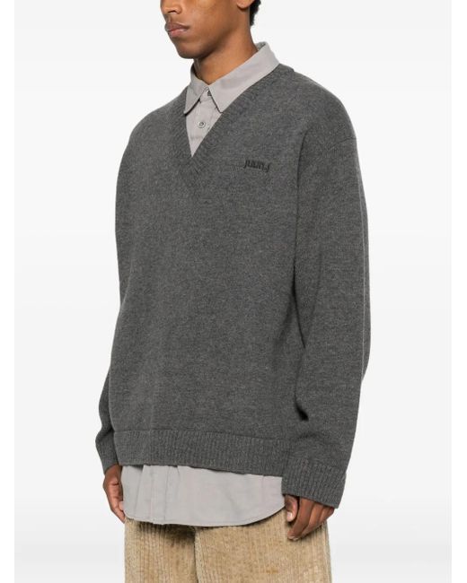 Juun.J Gray Logo Sweater for men