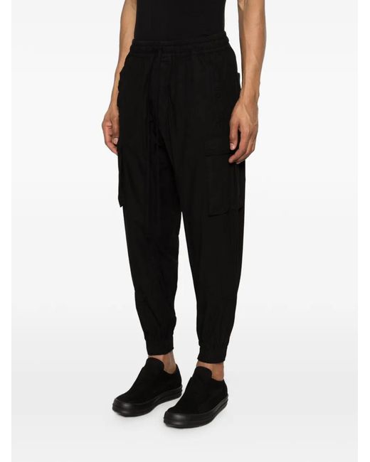 Thom Krom Black Drawstring Cargo Pants for men