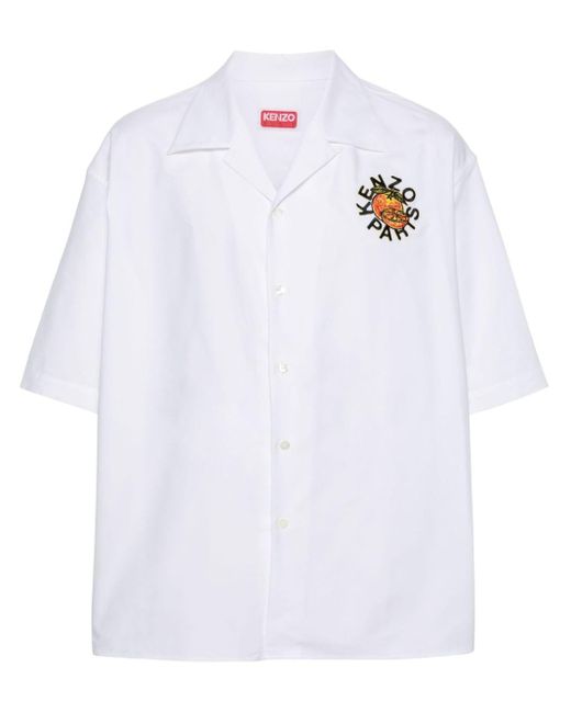 KENZO Orange Hemd aus Baumwolle in White für Herren