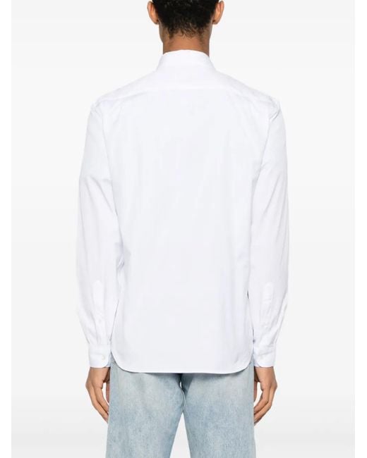 Lacoste White Logo-Patch Cotton Shirt for men