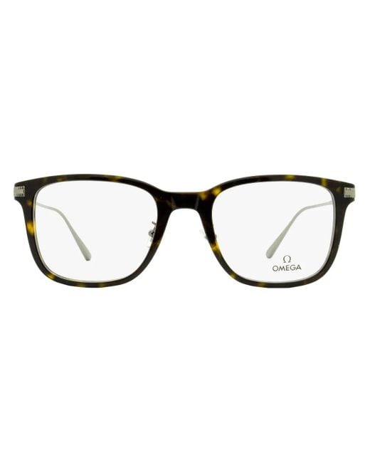 メンズ OMEGA EYEWEAR トータスシェル スクエア眼鏡フレーム Brown