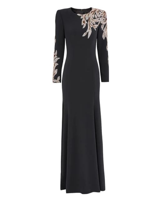 Jenny Packham Black Honor Sequin-Embellished Maxi Dress