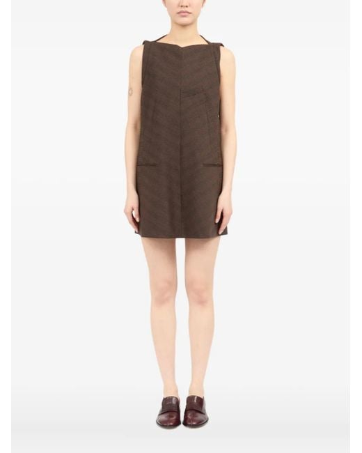 MM6 by Maison Margiela Natural Striped Mini Dress