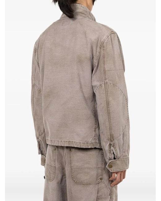 KAMIYA Brown Flap-Pocket Denim Jacket for men