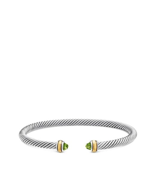 David Yurman White 18Kt And Sterling Classic Cable Bracelet (4Mm)