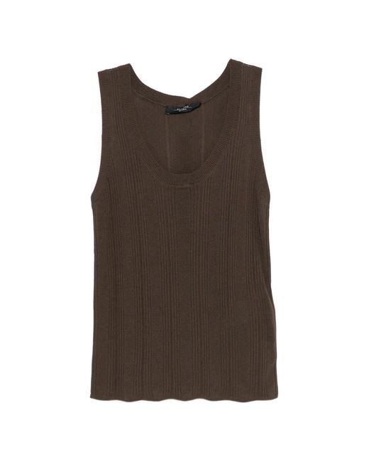 Weekend by Maxmara Brown Ribbed Top