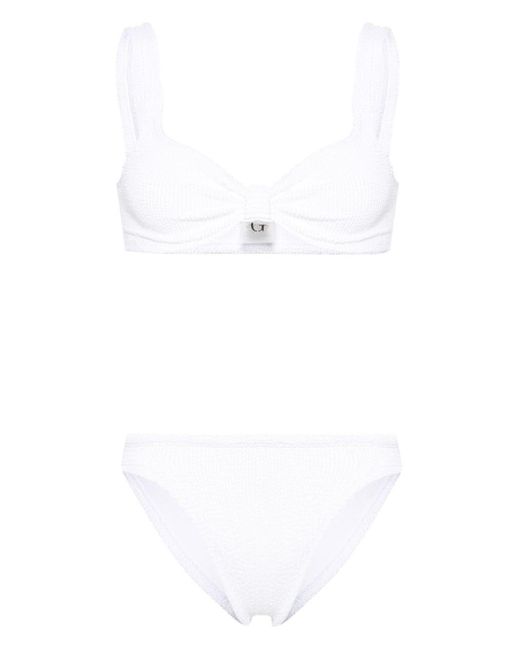 Hunza G White Bonnie Two-pieces Bikini Set