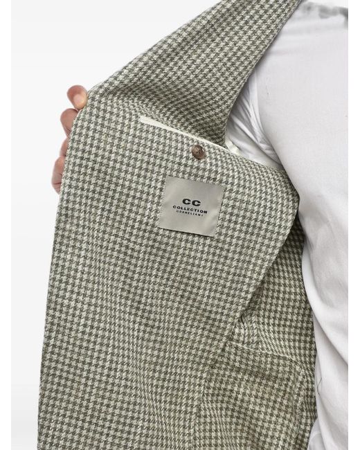 Corneliani Gray Houndstooth Single-Breasted Blazer for men