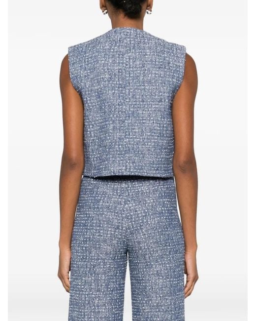 Maje Blue Tweed Vest