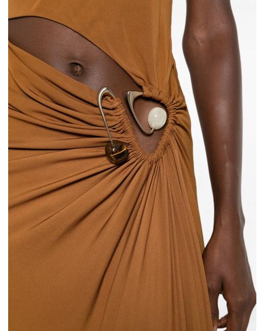 Christopher Esber Brown Boat-Neck Dress