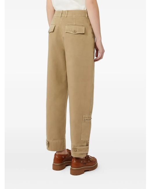 Weekend by Maxmara Natural Zip-Pocket Cotton Trousers