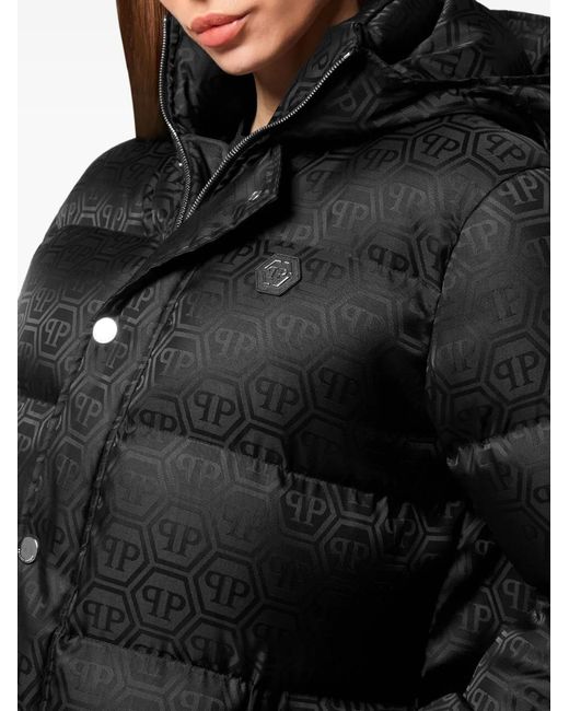 Philipp Plein Black Monogram Coat