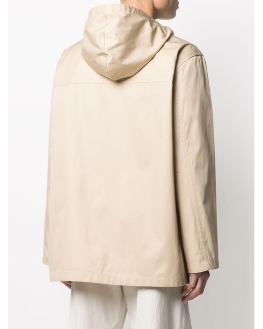 Jil Sander コットン フーデッド コート カラー ナチュラル メンズ Lyst