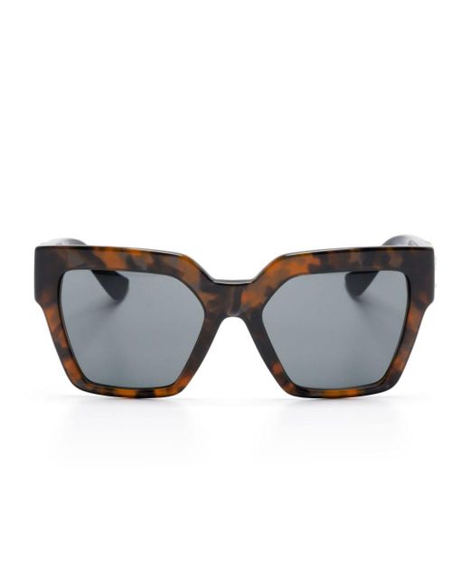 Versace Gray Medusa Head-motif Square-frame Sunglasses