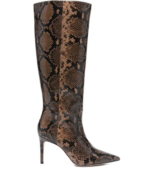 Stuart Weitzman Brown Stiletto-Stiefel aus Kalbsleder 80mm