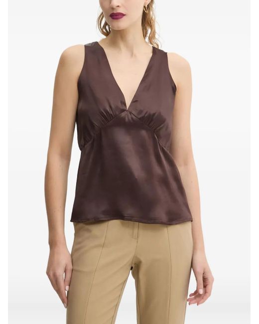 Day Birger et Mikkelsen Purple V-Neck Gathered Top