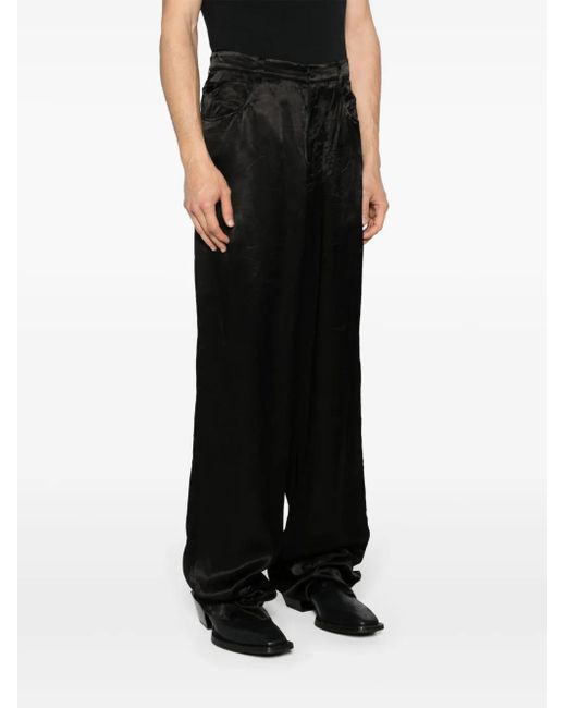 Balenciaga Black High-Waist Straight-Leg Trousers