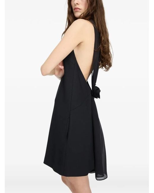 ROTATE BIRGER CHRISTENSEN Black Flower-Detail Sleeveless Mini Dress