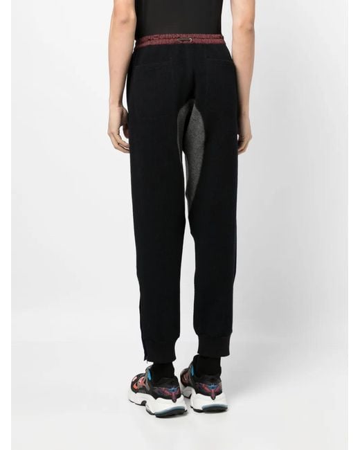 Kolor Black Drawstring-Waistband Knitted Trousers for men