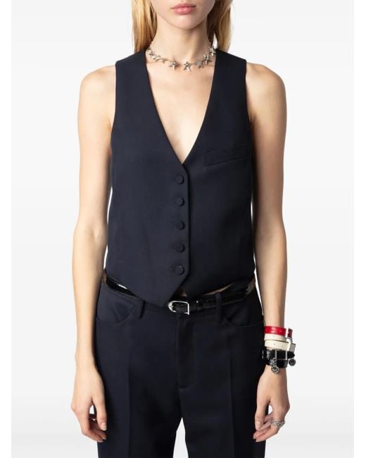 Zadig & Voltaire Blue Emaux Waistcoat