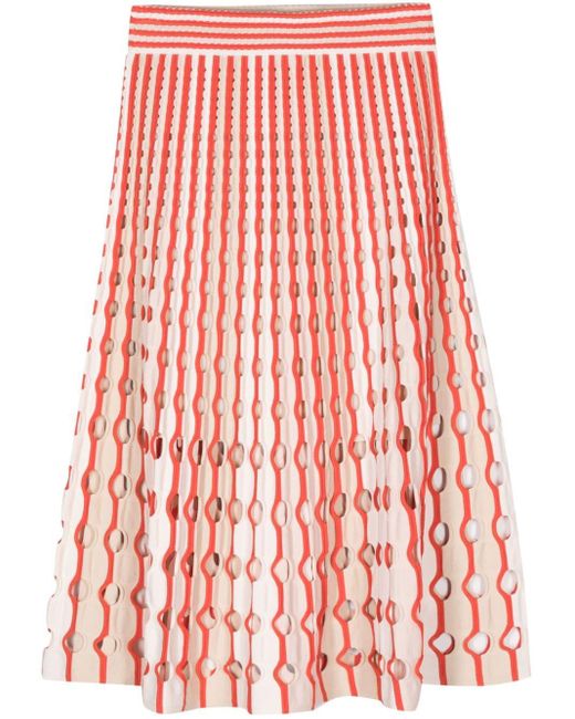 Jonathan Simkhai Red Jax Cut-out Striped Skirt