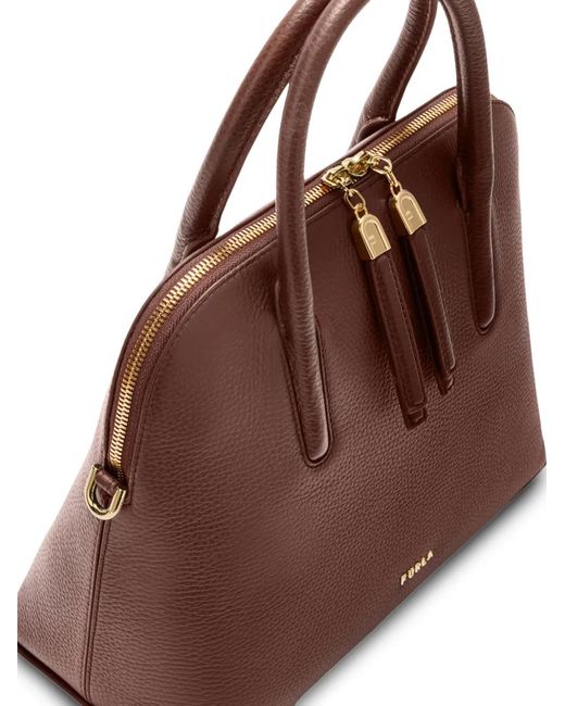 Furla Brown Sac À Main S Atmosfera Dome En Cuir