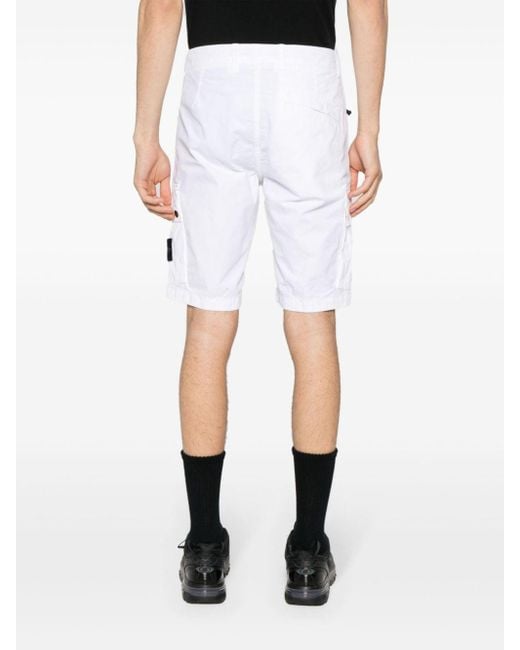 Stone Island Cargo-Shorts mit Kompass-Patch in White für Herren