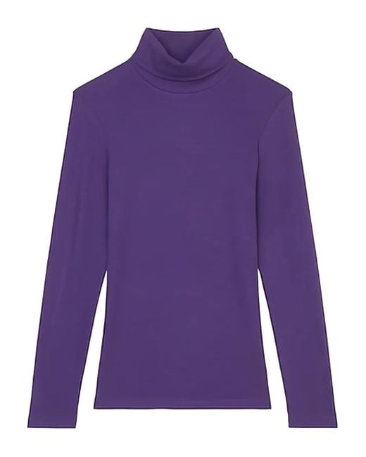 Marc O' Polo Purple Turtleneck Long-Sleeves Top