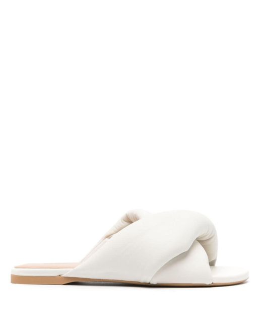 J.W. Anderson White Leather Flat Sandals