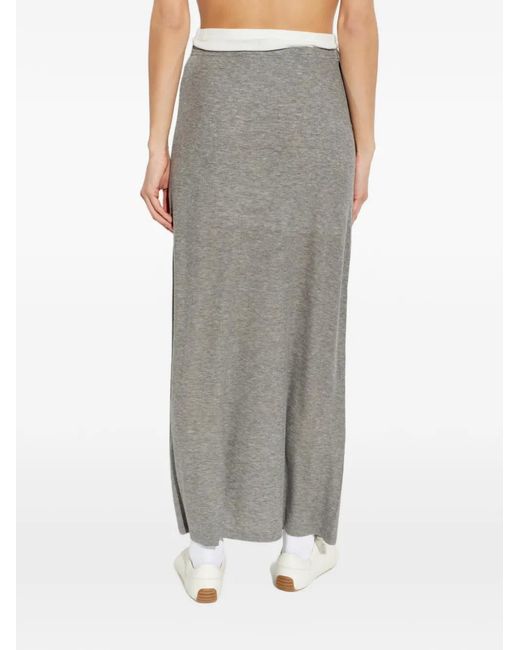 Samsøe & Samsøe Gray Sadou Ribbed Maxi Skirt