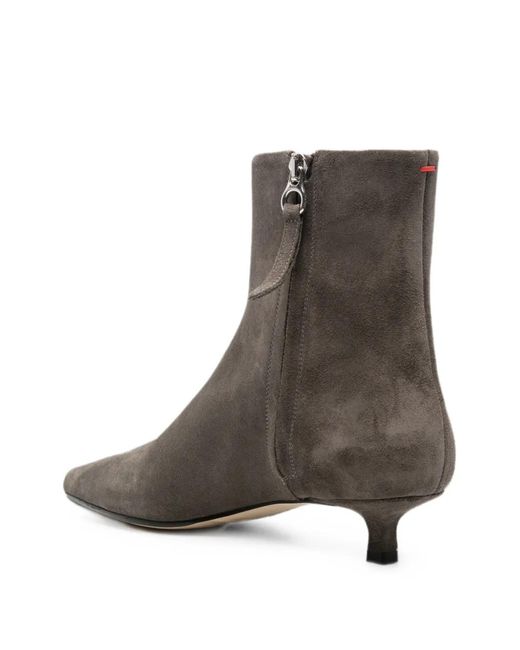 Aeyde Gray Sofie Pointed-Toe Ankle Boots