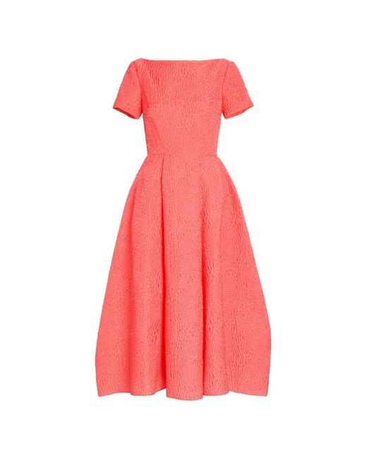 Roksanda Pink Vaela Cloqué Boat-Neck Midi Dress
