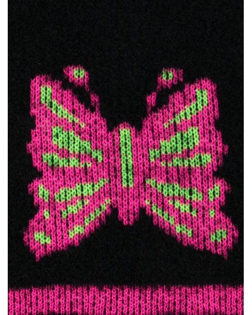 Chopova Lowena Black Cyber Butterfly Beanie