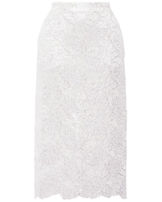 Falda midi de encaje Simone Rocha de color White