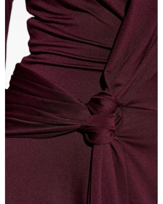 Victoria Beckham Asymmetrische Jurk Met Geknoopt Detail in het Purple