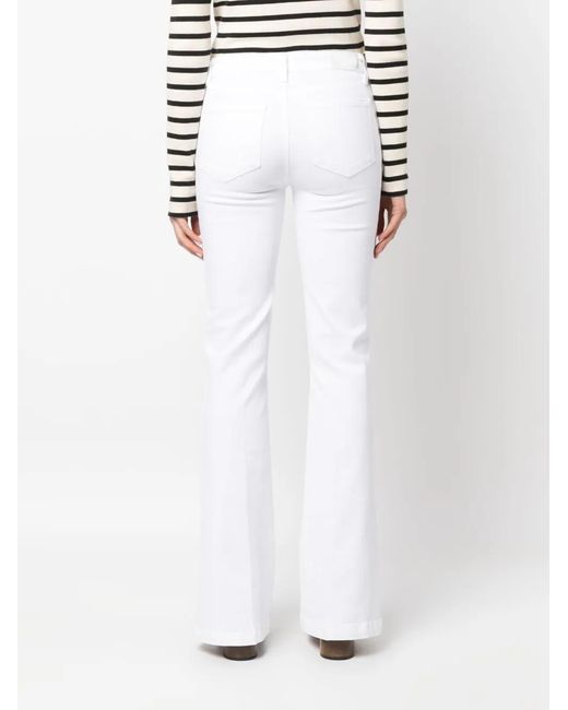 PAIGE Flared Jeans in het White