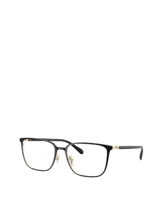 COACH Black Square-Frame Titanium Glasses for men