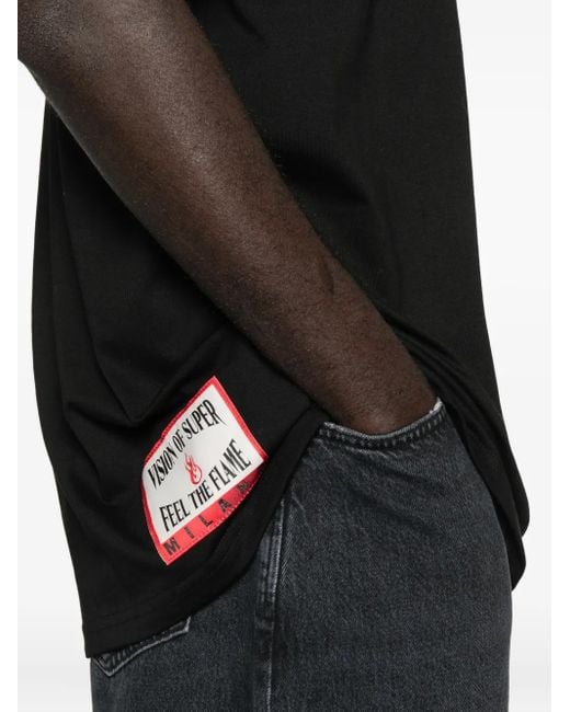 Vision Of Super Black Cotton T-Shirt for men