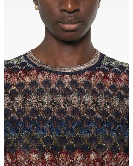 Missoni Gray Chevron-Knit T-Shirt