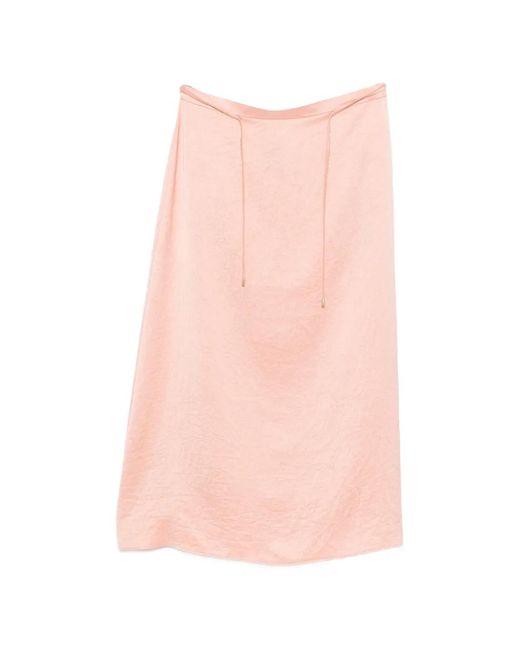 Marc Cain Pink Drawstring-Fastening Midi Skirt