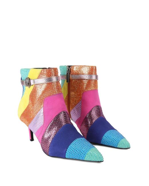 Kurt Geiger Blue 65Mm Kensington Embellished Ankle Boots